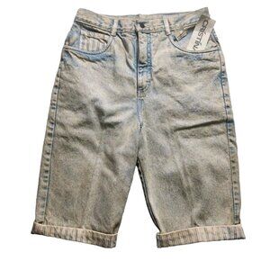 Christina Blue Jean Capri Cropped Sandblasted Denim Size 11 High Waist